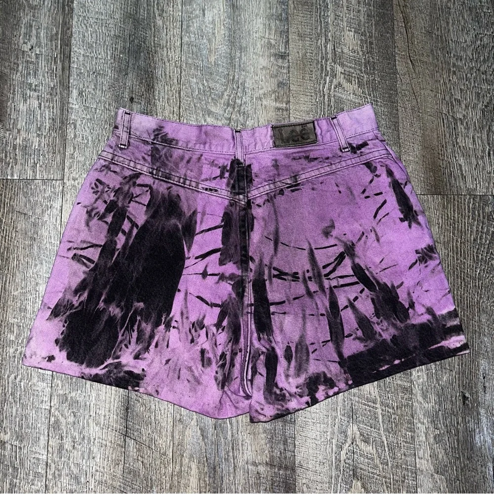 Vintage Lee Denim 1980s Denim Mom Jean Shorts‎ Purple Cutoff DIY